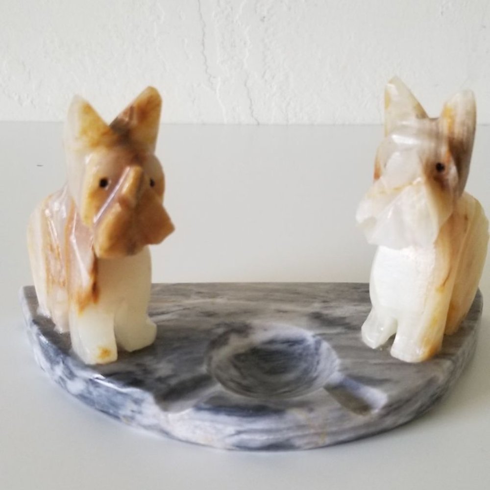 Scot Terrier Marble Ashtray Scottie Dogs
